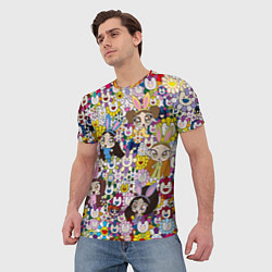 Футболка мужская Right now NewJeans and Takashi Murakami, цвет: 3D-принт — фото 2