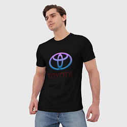 Футболка мужская Toyota neon steel, цвет: 3D-принт — фото 2