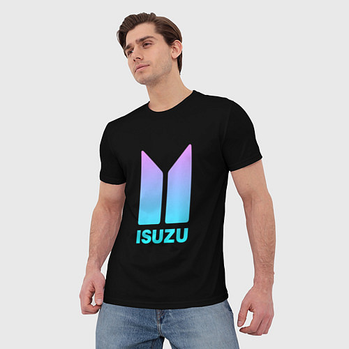 Мужская футболка Isuzu neon steel / 3D-принт – фото 3