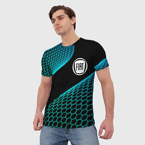 Мужская футболка Fiat electro hexagon / 3D-принт – фото 3