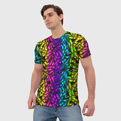 Мужская футболка Абстрактный узор с геометрической концепцией / 3D-принт – фото 3