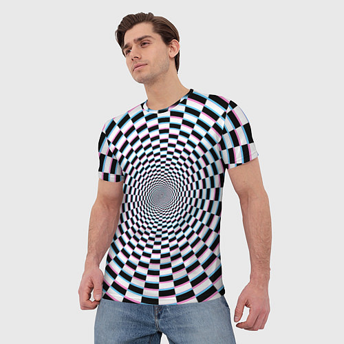 Мужская футболка Оптическая иллюзия с погружением / 3D-принт – фото 3