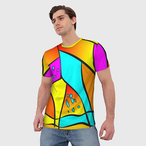 Мужская футболка Яркая абстракция / 3D-принт – фото 3