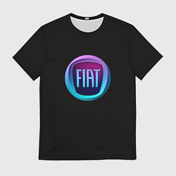 Футболка мужская FIAT logo neon, цвет: 3D-принт