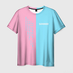 Футболка мужская Summer-pink and blue, цвет: 3D-принт