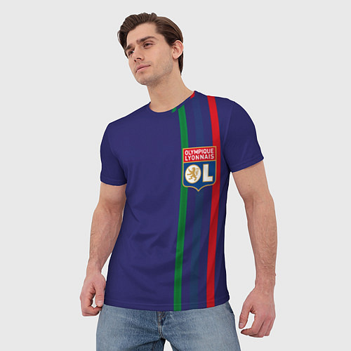 Мужская футболка Olympique lyonnais / 3D-принт – фото 3