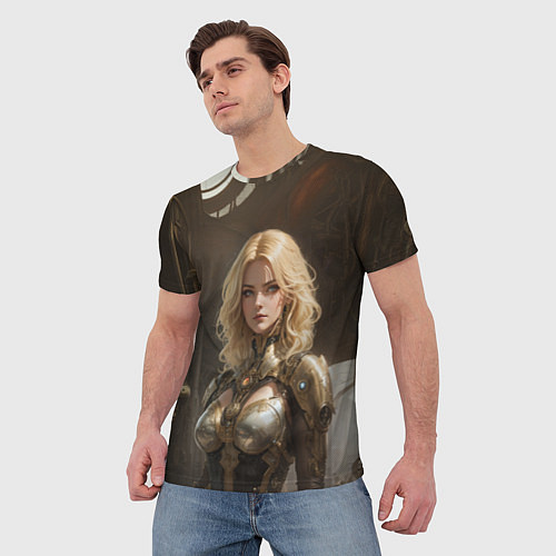 Мужская футболка Девушка стимпанковской броне / 3D-принт – фото 3