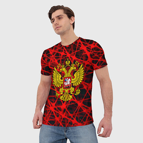Мужская футболка Россия текстура символика / 3D-принт – фото 3