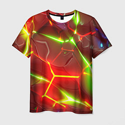 Футболка мужская Неоновые красные плиты с ярким светом, цвет: 3D-принт