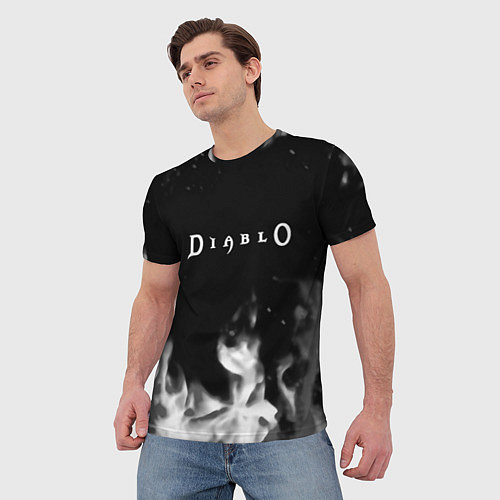Мужская футболка Diablo fire black / 3D-принт – фото 3