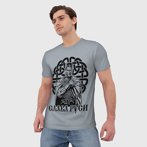Мужская футболка Символьный славянский воин / 3D-принт – фото 3
