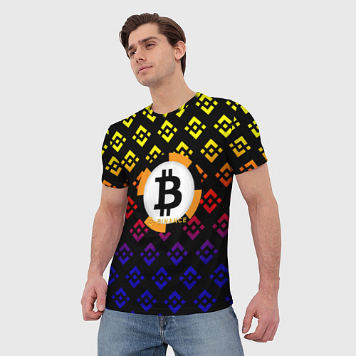 Мужская футболка Bitcoin binance / 3D-принт – фото 3
