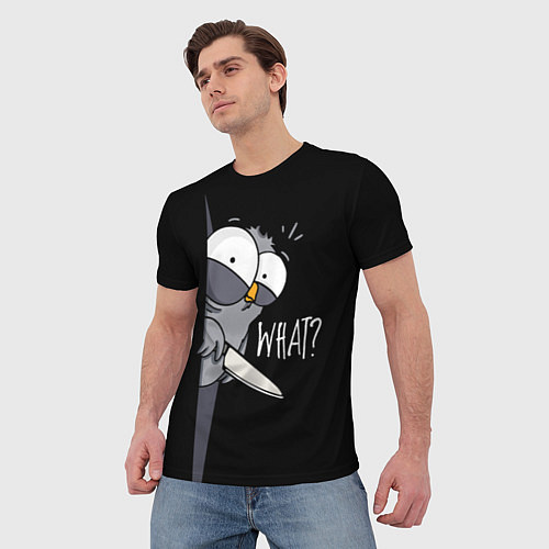 Мужская футболка Филин с ножом / 3D-принт – фото 3