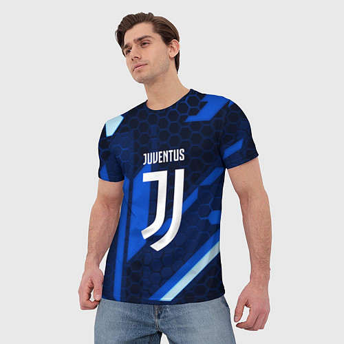 Мужская футболка Juventus sport geometry steel / 3D-принт – фото 3