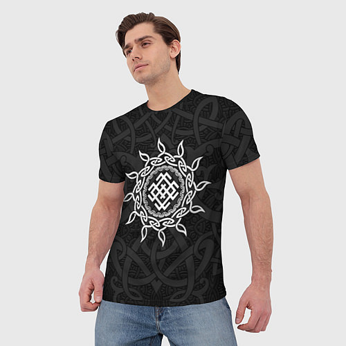 Мужская футболка Символика белобога в орнаменте / 3D-принт – фото 3
