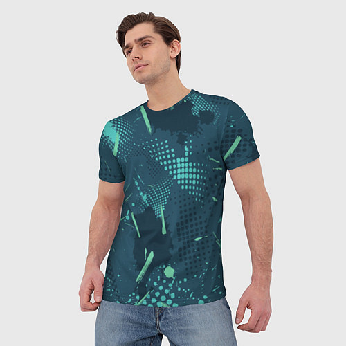 Мужская футболка Яркий абстрактный узор для спорта / 3D-принт – фото 3