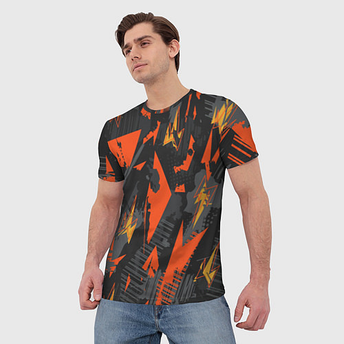 Мужская футболка Яркий абстрактный узор для спорта / 3D-принт – фото 3