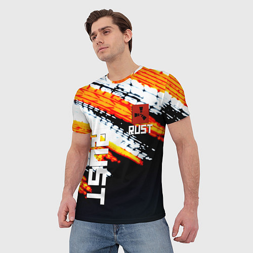 Мужская футболка RUST краски текстура абстрактная / 3D-принт – фото 3