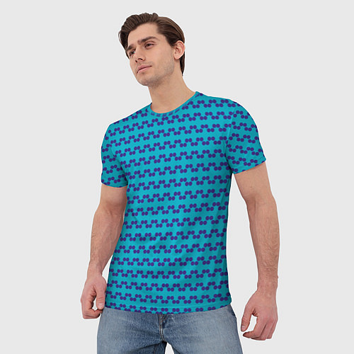 Мужская футболка Полосный паттерн из окружностей / 3D-принт – фото 3