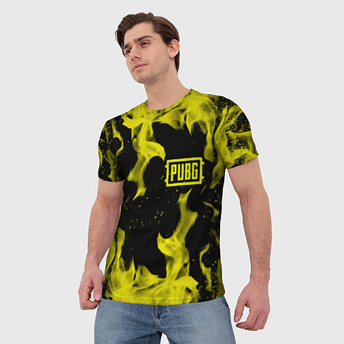 Мужская футболка PUBG жёлтый огонь / 3D-принт – фото 3