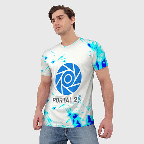 Мужская футболка Portal краски / 3D-принт – фото 3