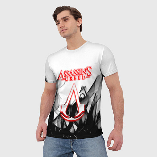 Мужская футболка Assassins Creed огненное лого гейм / 3D-принт – фото 3