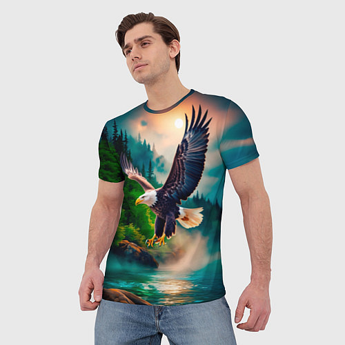 Мужская футболка Полет орла / 3D-принт – фото 3