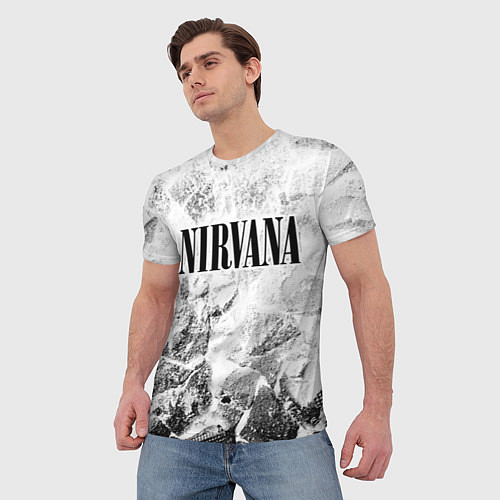 Мужская футболка Nirvana white graphite / 3D-принт – фото 3