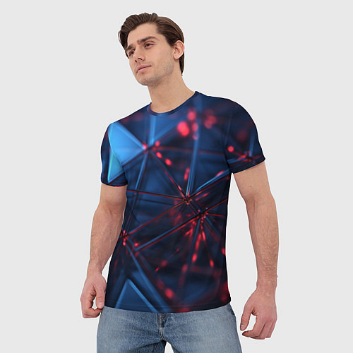 Мужская футболка Абстрактные треугольные элементы / 3D-принт – фото 3