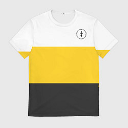 Футболка мужская За веру царя и святую триединую Русь Крест на узор, цвет: 3D-принт