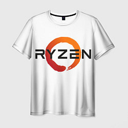 Футболка мужская AMD ryzen logo white, цвет: 3D-принт