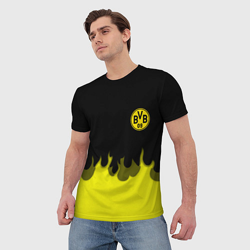 Мужская футболка Borussia fire fc / 3D-принт – фото 3