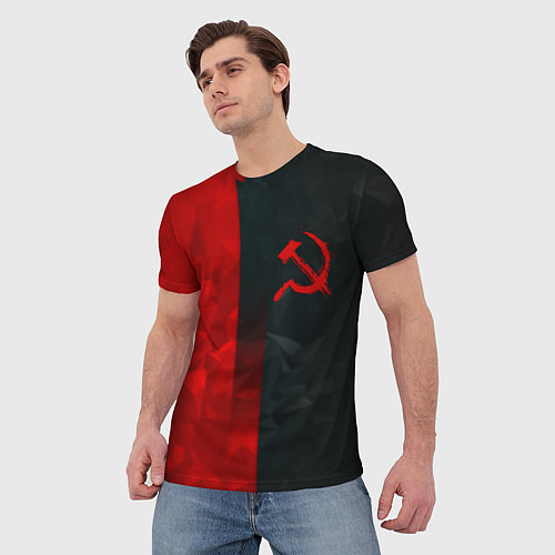 Мужская футболка СССР геометрия спорт символика / 3D-принт – фото 3