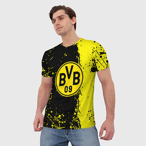 Мужская футболка Borussia fc краски / 3D-принт – фото 3