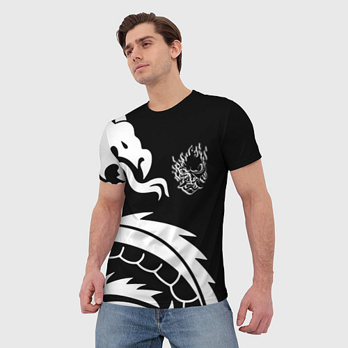 Мужская футболка Samurai dragon steel japan / 3D-принт – фото 3