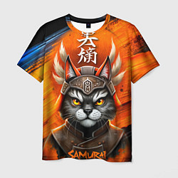 Футболка мужская Cat samurai, цвет: 3D-принт