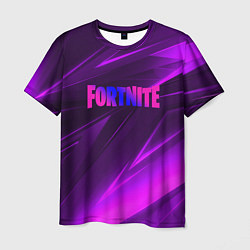 Футболка мужская Fortnite neon stripes angles logo, цвет: 3D-принт