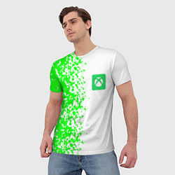 Футболка мужская Xbox кислотные зеленые краски, цвет: 3D-принт — фото 2