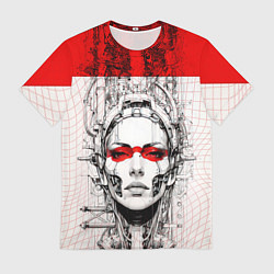 Футболка мужская Футуристичная женщина-андроид, цвет: 3D-принт