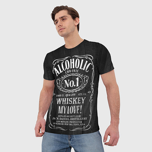 Мужская футболка Алкоголик номер один / 3D-принт – фото 3