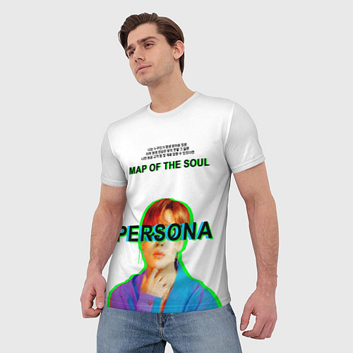 Мужская футболка BTS Jimin Persona - кто я иероглифами / 3D-принт – фото 3