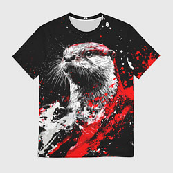 Футболка мужская Портрет выдры, цвет: 3D-принт