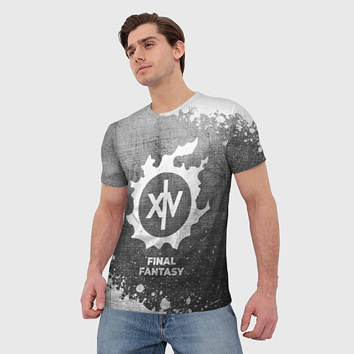 Мужская футболка Final Fantasy - grey gradient / 3D-принт – фото 3