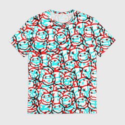 Футболка мужская Nirvana smile glitch, цвет: 3D-принт