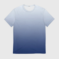 Футболка мужская Бело синий градиент, цвет: 3D-принт