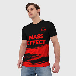 Футболка мужская Mass Effect - red gradient посередине, цвет: 3D-принт — фото 2