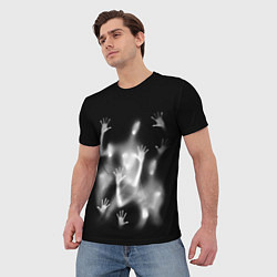 Футболка мужская Белые призрачные силуэты Y2K, цвет: 3D-принт — фото 2