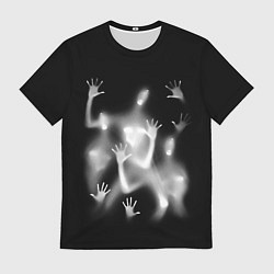 Футболка мужская Белые призрачные силуэты Y2K, цвет: 3D-принт