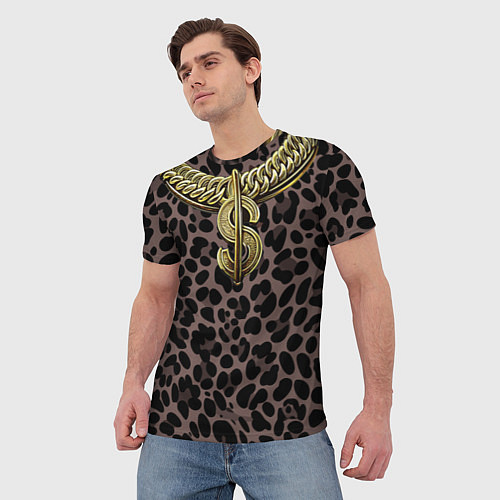 Мужская футболка Костюм богача с золотой цепью / 3D-принт – фото 3