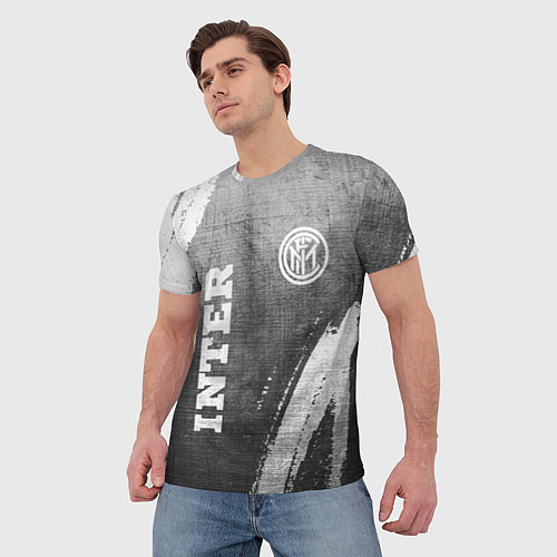 Мужская футболка Inter - grey gradient вертикально / 3D-принт – фото 3